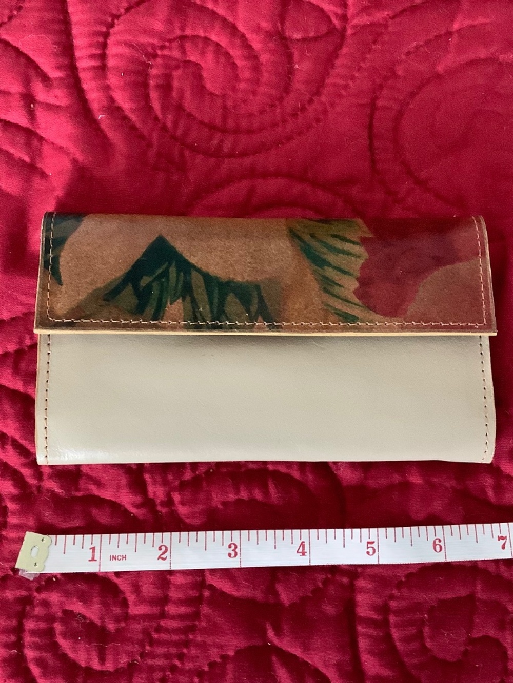 Floral Leather Wallet Clutch style with Multicompartments
